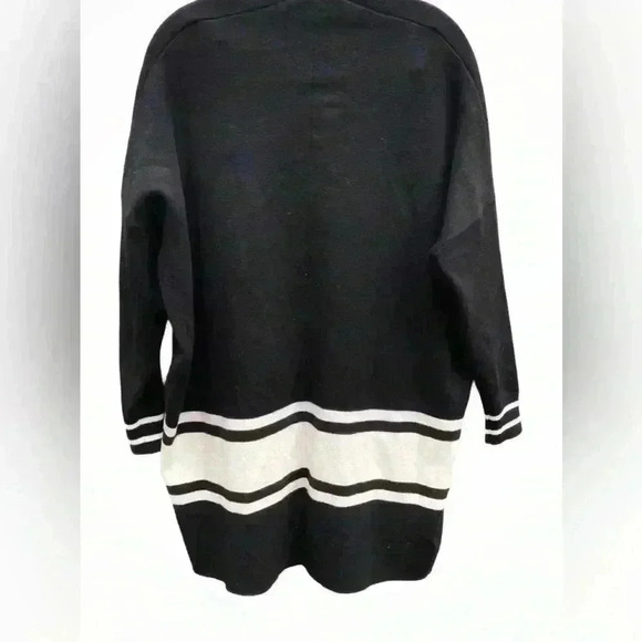 Anthropologie NVLT Black and White PIPPA Open Cardigan Knit Sweater - Picture 11 of 13
